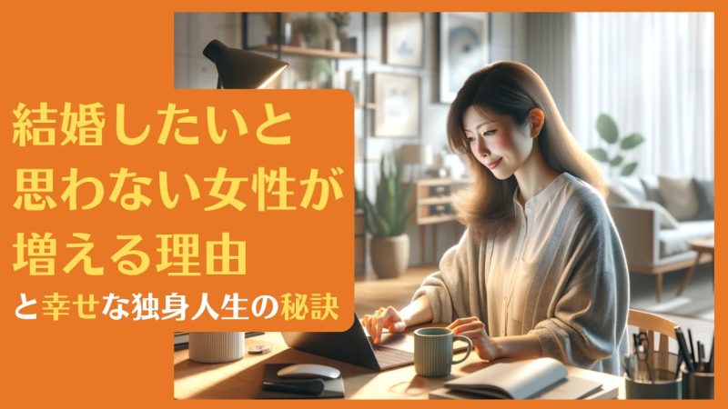 結婚したいと思わない女性が増える理由と幸せな独身人生の秘訣
