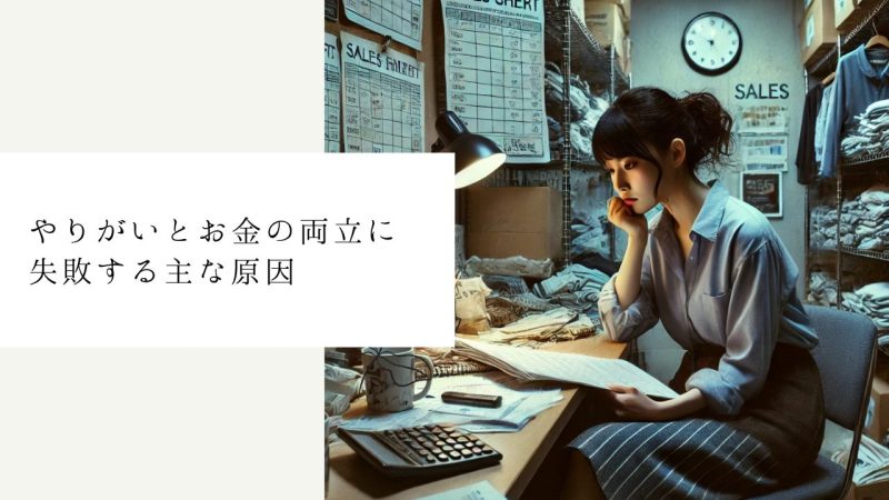 やりがいとお金の両立に失敗する主な原因
