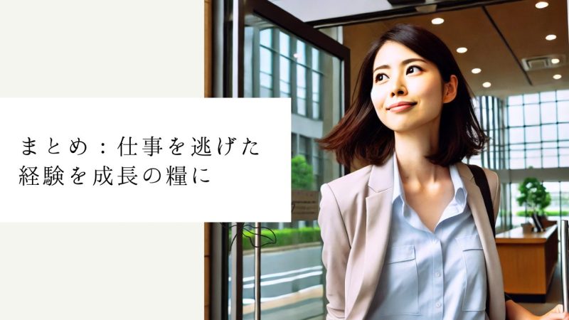 まとめ:仕事を逃げた経験を成長の糧に
