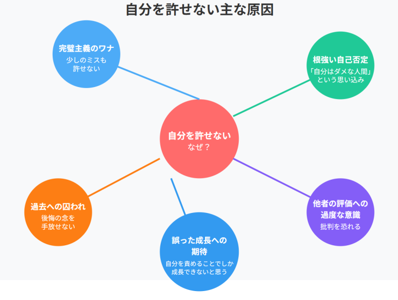 自分を許せない主な原因の図解