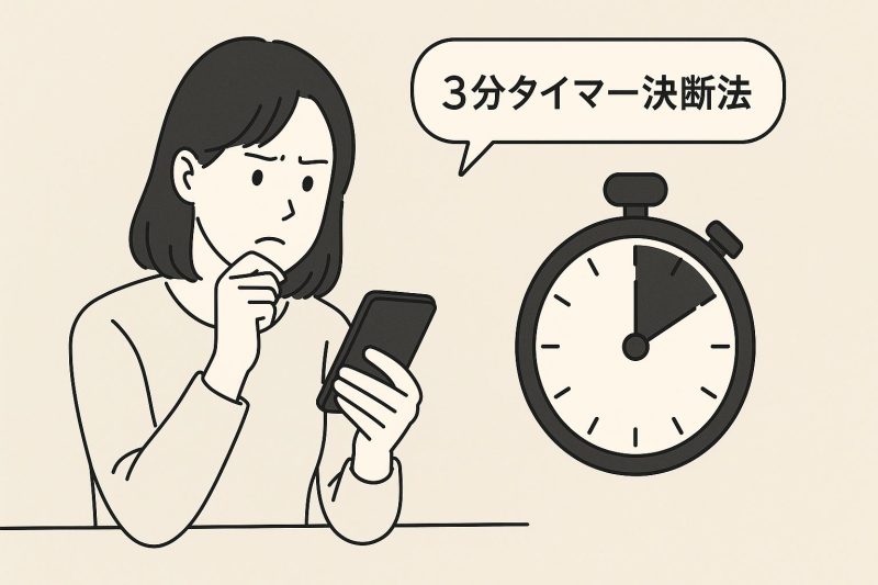 1. 3分タイマー決断法