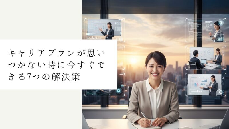 キャリアプランが思いつかない時に今すぐできる7つの解決策