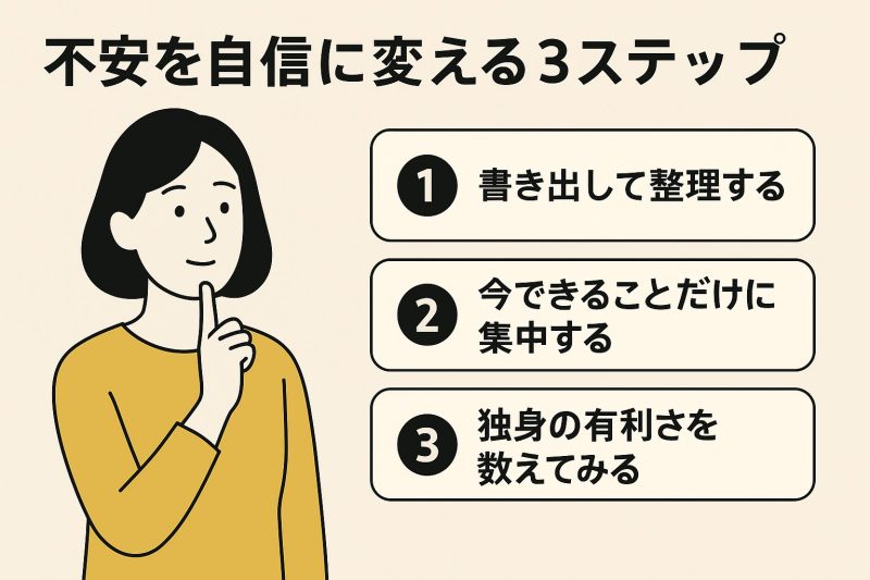 40代独身女性の不安を自信に変える3ステップ