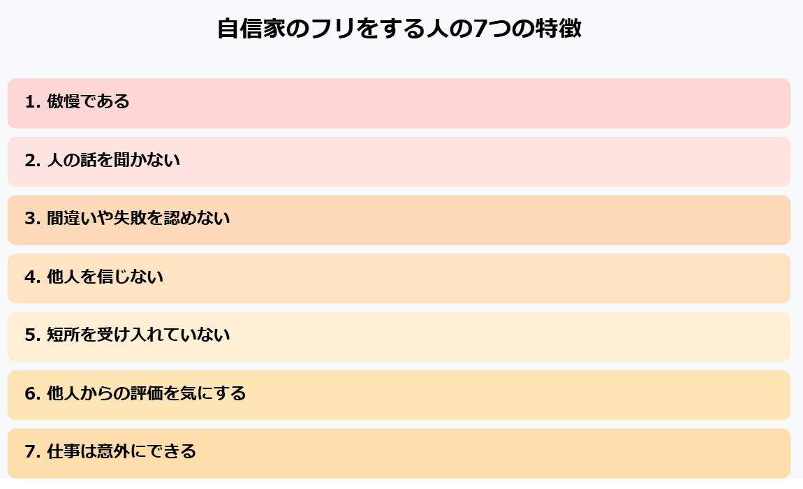 自信家のフリをする人の特徴