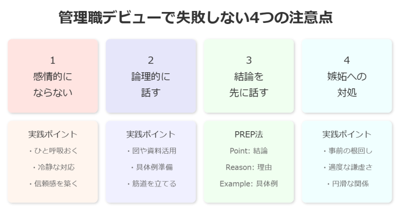 管理職デビューで失敗しない4つの注意点