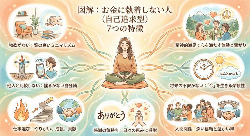 図解:お金に執着しない人(自己追求型)
