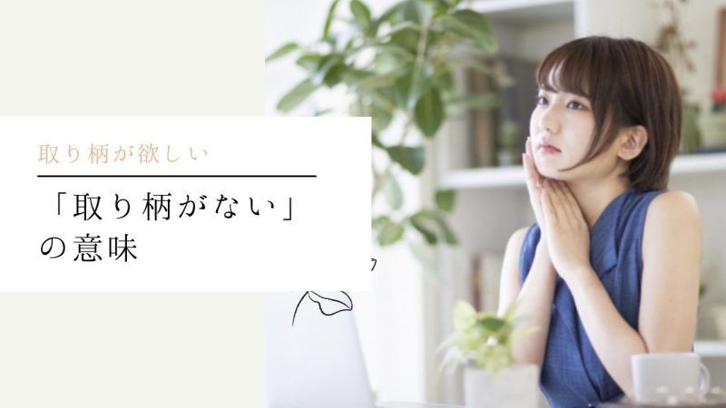 「取り柄がない」の意味