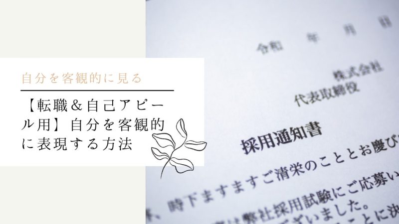自分を客観的に表現する方法【転職&PR用】