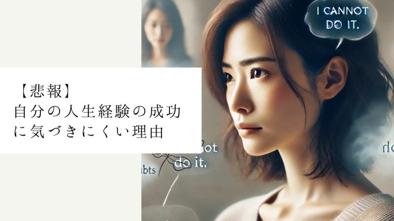 【悲報】自分の人生経験の成功に気づきにくい理由