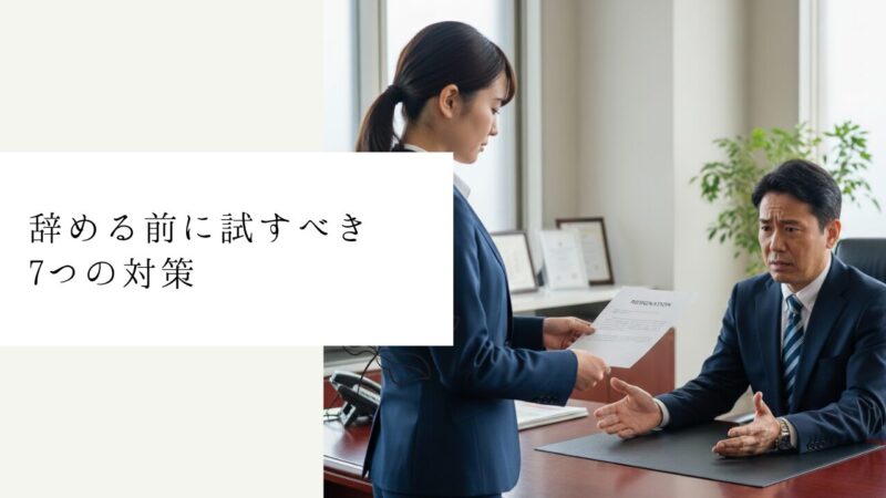辞める前に試すべき7つの対策