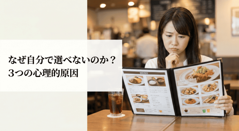 なぜ自分で選べないのか?3つの心理的原因