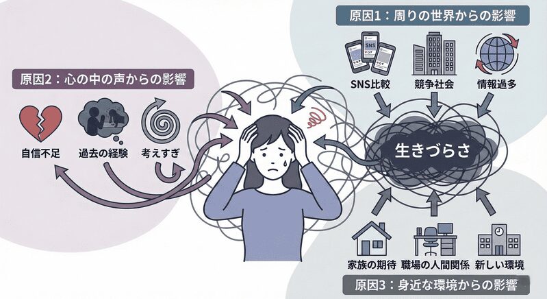 居場所がない生きづらさを生む3つの原因:図解