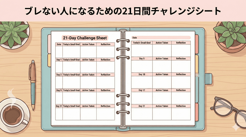 ブレない人になるための21日間チャレンジシート