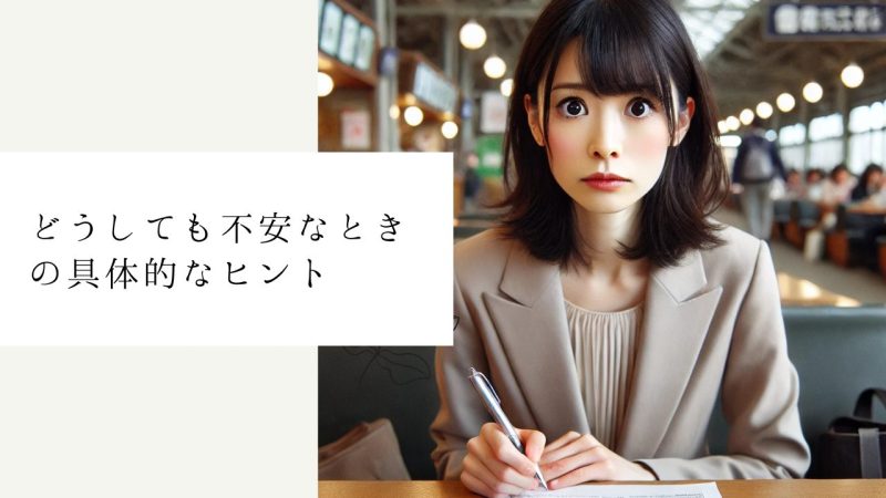 どうしても不安なときの具体的なヒント