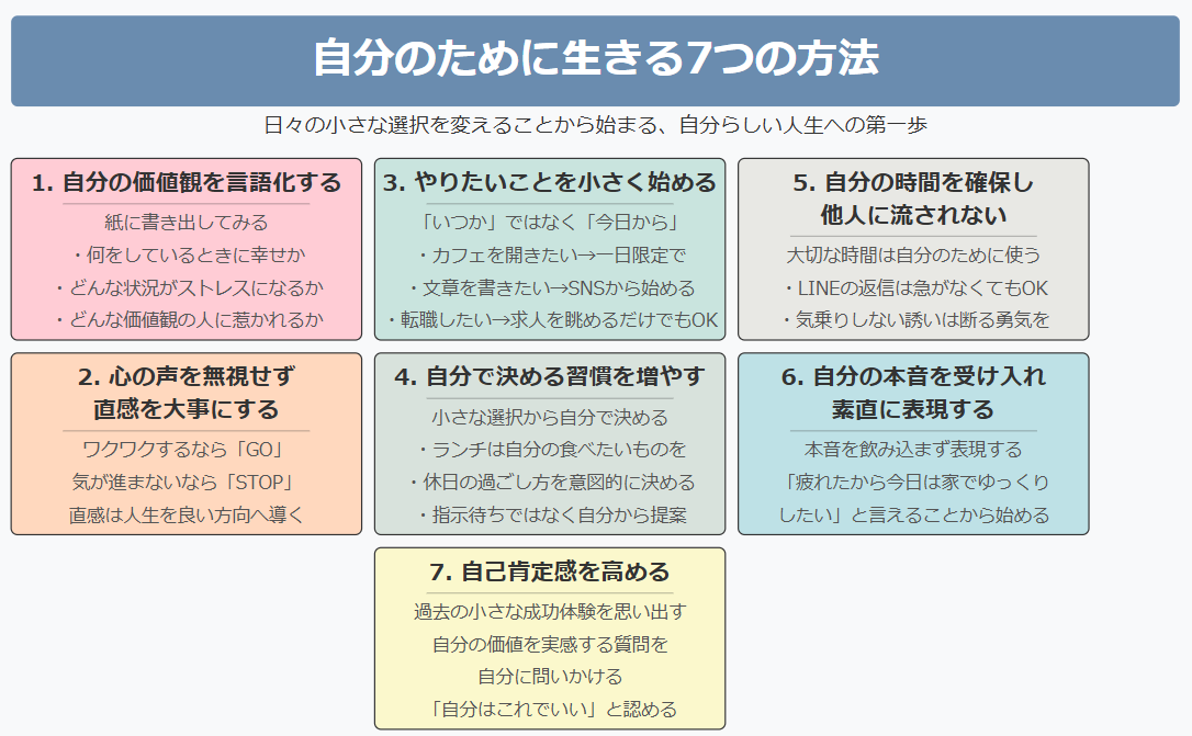 自分のために生きる7つの方法
