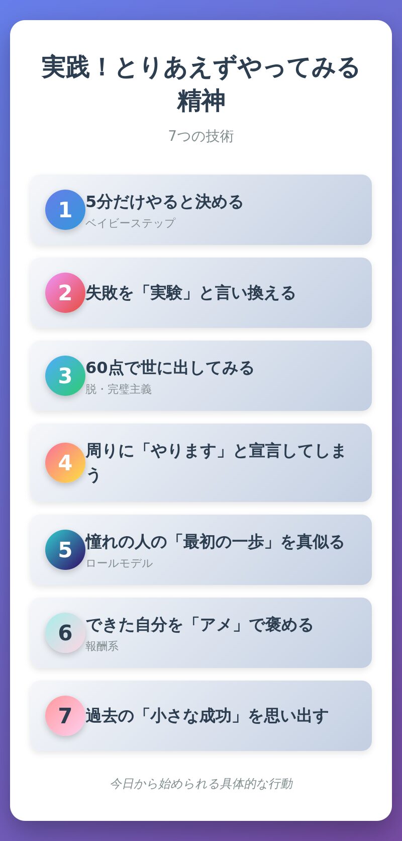 実践!とりあえずやってみる精神7つの技術