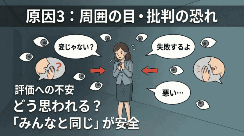 原因3:周囲の目や批判への恐れ