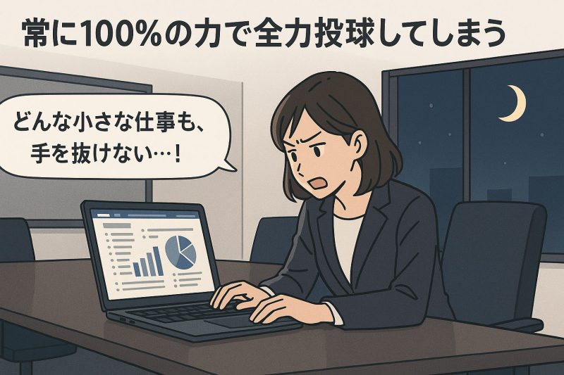 3. 常に100%の力で全力投球してしまう