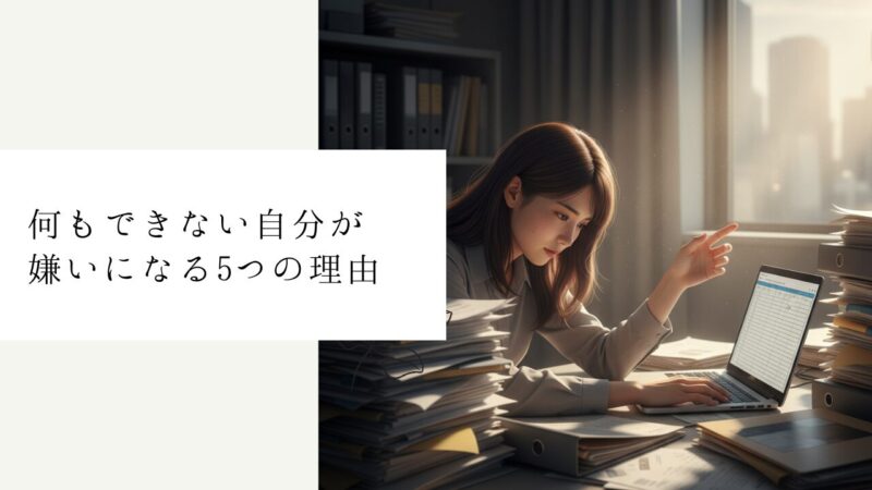 何もできない自分が嫌いになる5つの理由